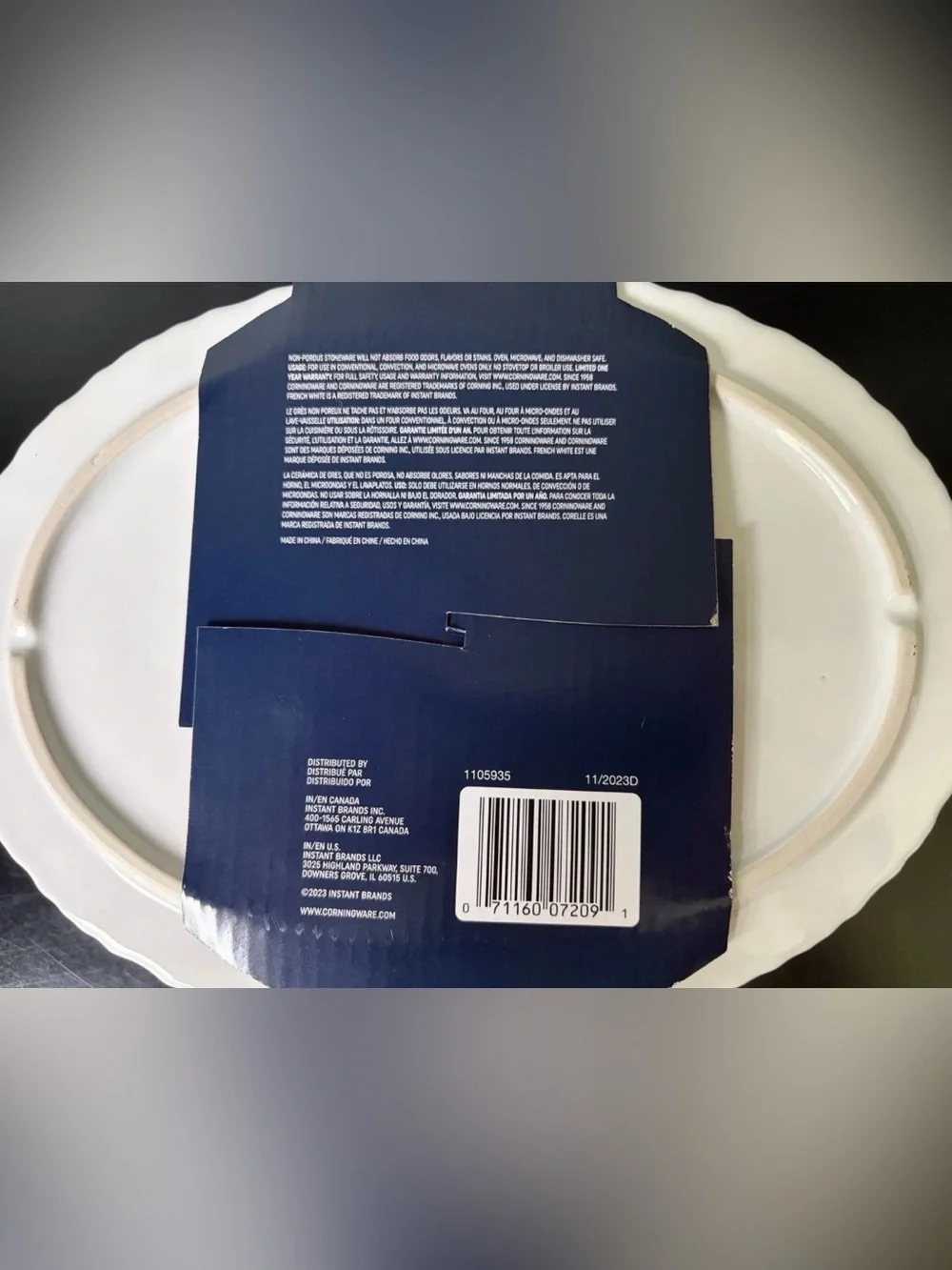 NWT Corning Ware 2.5-Qt French White Oval Ceramic Casserole Dish w/ Glass Cover